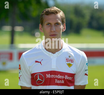 Football - Bundesliga allemande Photocall le VfB Stuttgart le 24 juillet 2014 à Stuttgart, Allemagne : Florian Klein. Banque D'Images