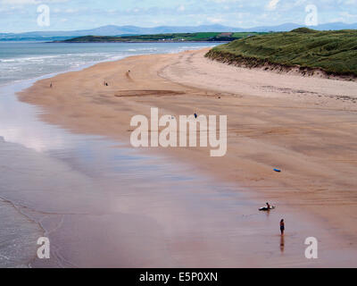 Tullan Strand, un 1 km longue plage de surf, s'étendant au nord de Bundoran, Comté de Donegal, Irlande Banque D'Images