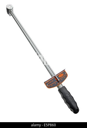 Rusty clé dynamométrique isolé sur fond blanc Banque D'Images