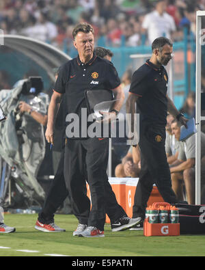 Miami, USA. Le 04 août, 2014. La Coupe des champions internationaux de la Guinness. Manchester United contre Liverpool. Louis Van Gaal, Manchester United manager Credit : Action Plus Sport/Alamy Live News Banque D'Images