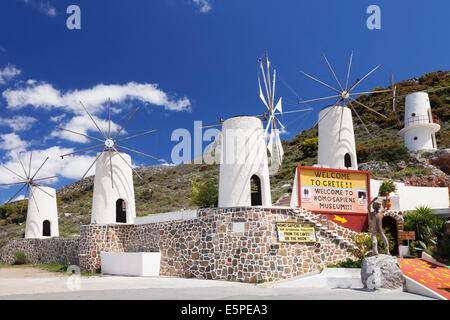 Les moulins à vent, Plateau Lassithi, Crète, Grèce Banque D'Images