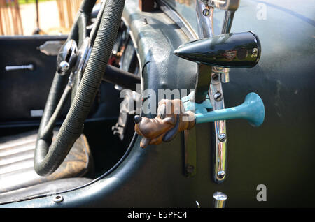 Détail de 1929 Bentley soufflante au Classic Days avec un supergun attaché sur la côte, 2014 Schloss Dyck, Allemagne Banque D'Images