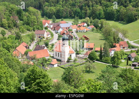 Bichishausen, District de Munsingen Lautertal, vallée, Jura souabe, Bade Wurtemberg, Allemagne, Europe Banque D'Images