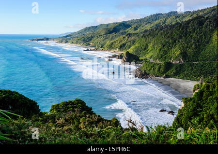 La côte ouest de l'île du Sud entre Greymouth et Westport, côte ouest, île du Sud, Nouvelle-Zélande, Pacifique Banque D'Images