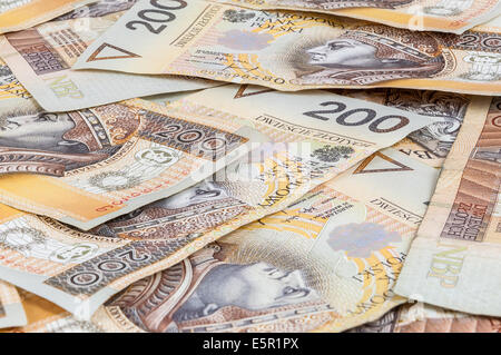Arrière-plan de 200 PLN - Polish zloty billets Banque D'Images