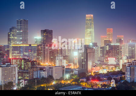 Beijing, Chine skyline at le quartier central des affaires. Banque D'Images