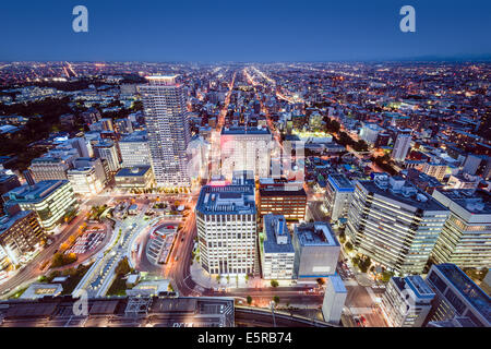 Sapporo, Japon paysage urbain dans le quartier central. Banque D'Images