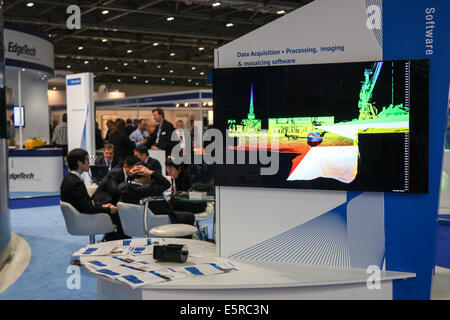 Oceanology International, l'événement de trois jours qui a eu lieu au centre ExCeL dans les Docklands de Londres en 2014. Banque D'Images