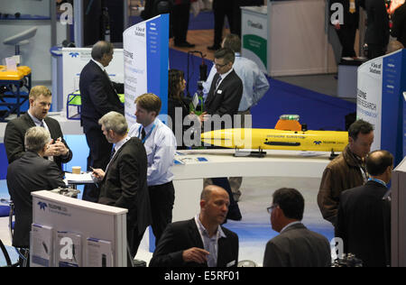 Oceanology International, l'événement de trois jours qui a eu lieu au centre ExCeL dans les Docklands de Londres en 2014. Banque D'Images