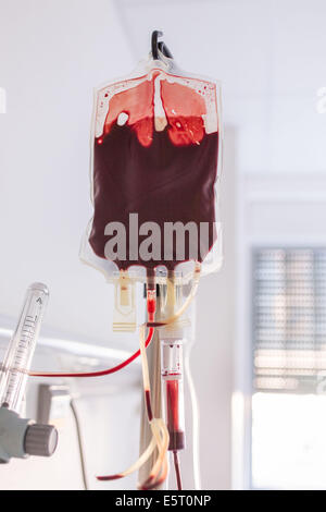 La transfusion sanguine, l'hôpital d'Angoulême, France, Banque D'Images