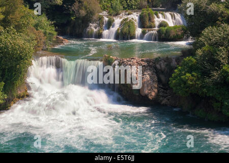 Les cascades de la rivière Krka en Croatie. Banque D'Images