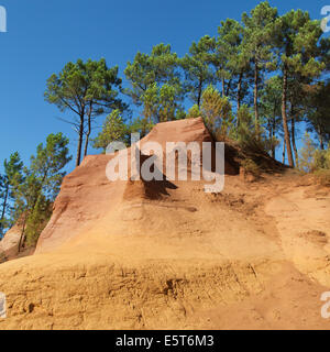 Carrière d'ocre de Roussillon en Provence, France. Banque D'Images