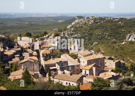 Village médiéval des Baux de Provence, France. Banque D'Images
