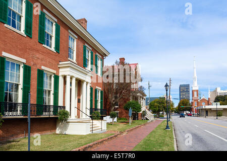 La maison d'enfance du président Woodrow Wilson à la recherche en direction du centre-ville, la 7e Rue, Augusta, Géorgie, USA Banque D'Images