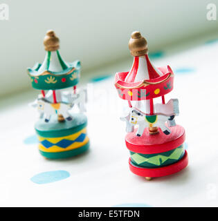 Carousel jouet en bois Banque D'Images