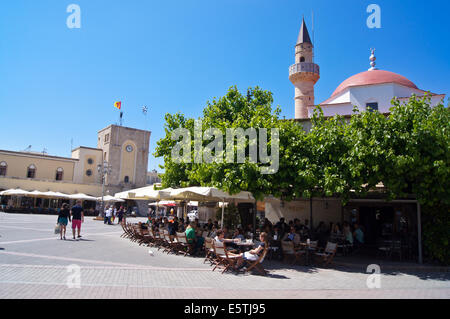 Mosquée Ibrahim Defterdar, Place Eleftherias, Kos Town, Kos, Grèce Banque D'Images