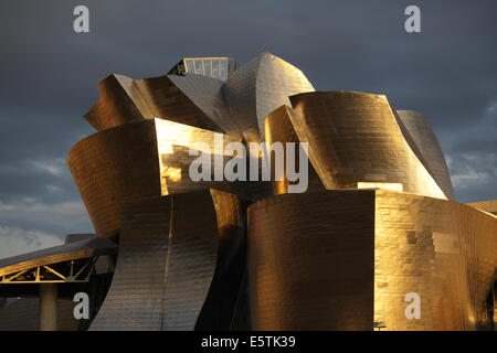 Détail du moderne Musée Guggenheim, Bilbao, Espagne Banque D'Images