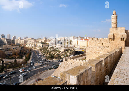 Vue depuis les remparts de la ville de Jérusalem Banque D'Images