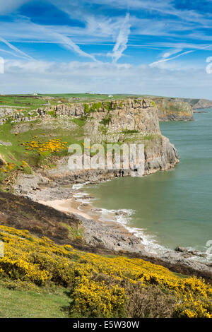 Royaume-uni, Pays de Galles, Swansea, Gower, Rhossili, Middleton, Mewslade Bay Banque D'Images