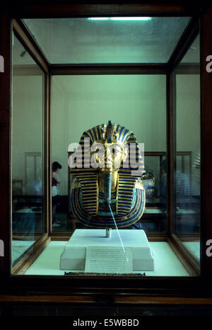 Masque de Toutankhamon au Musée égyptien, Le Caire, Egypte Banque D'Images