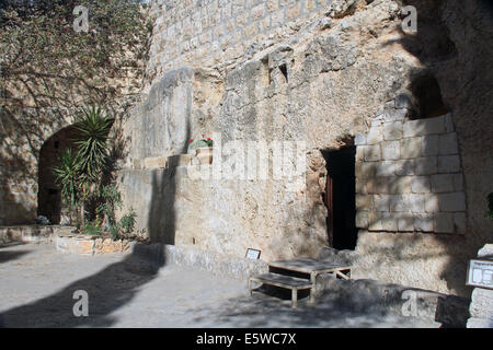 En dehors de la tombe de Jésus à Jérusalem, Israël. Banque D'Images