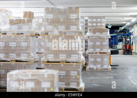 Palettes de stock en entrepôt Banque D'Images