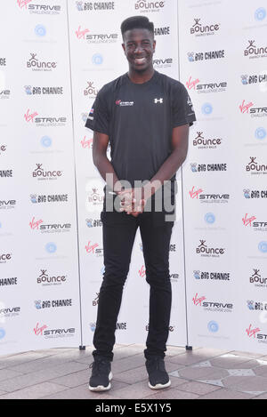 Londres, Royaume-Uni. 7e août, 2014. Jermain Jackman assiste à un photocall que la Vierge s'efforcer à Défi 02 Arena le 7 août 2014 à Londres, en Angleterre. Credit : Voir Li/Alamy Live News Banque D'Images