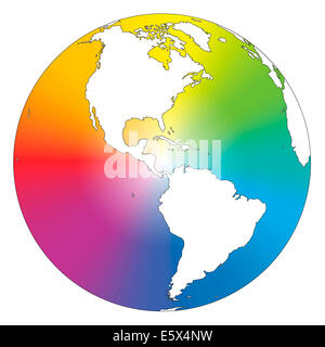 Le gradient de couleur arc-en-ciel de la planète terre. Banque D'Images