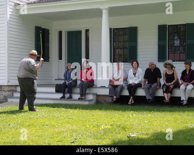 Des gardes de la tour Elizabeth Cady Stanton House à Seneca Falls, NY, USA, le 15 juin 2014, © Katharine Andriotis Banque D'Images