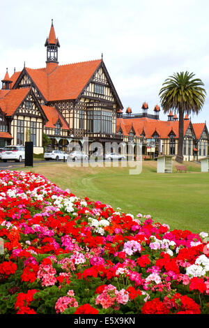 Le Rotorua Musée d'art et d'histoire situé dans le jardins du gouvernement à Rotorua, Bay of Plenty, île du Nord, en Nouvelle-Zélande. Banque D'Images