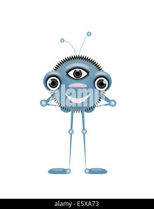 Friendly petit alien isoler sur fond blanc Banque D'Images