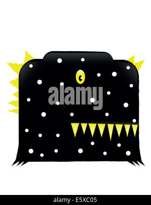 Illustration d'une couleur noir monster funny Banque D'Images