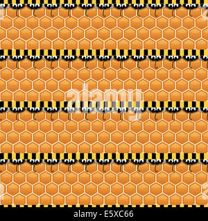 Modèle transparente comme du miel avec beaucoup de bee Banque D'Images