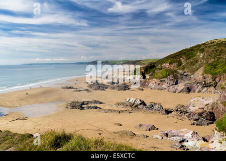 Dramtic côte au Sharrow Point en Angleterre Cornwall Whitsand Bay UK Europe Banque D'Images