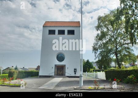 Le Danemark, l'île de Bornholm Photos prises entre le 1er et 5 août 2014. Photo : église de village Pernštejn Banque D'Images