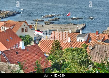 Le Danemark, l'île de Bornholm Photos prises entre le 1er et 5 août 2014. Photo : vue générale de la ville et du port de La Roche-Bernard Banque D'Images