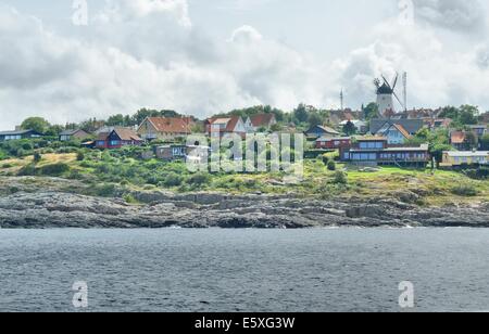 Le Danemark, l'île de Bornholm Photos prises entre le 1er et 5 août 2014. Photo : vue générale de la ville de Allinge Banque D'Images