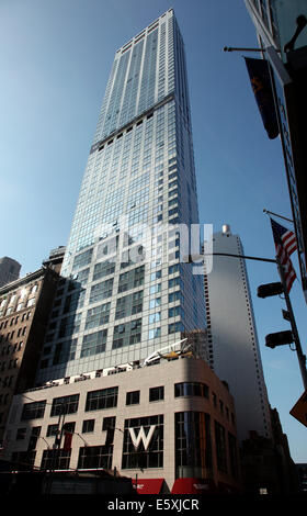 L'hôtel W et résidences en face de Ground Zero à New York. Banque D'Images