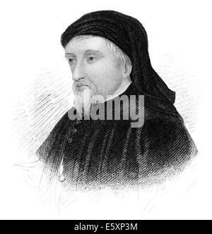 Portrait de Geoffrey Chaucer, ca. 1343 - 1400, Banque D'Images