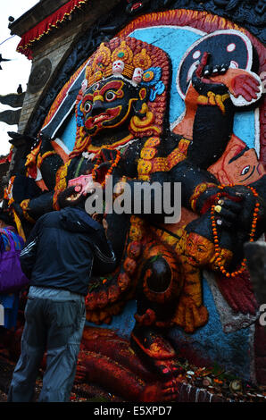 New World Bhairav dans Basantapur Durbar Square de Katmandou au Népal Banque D'Images