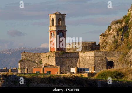 Tour de l'horloge. Old Fort, Paleo Frourio. Corfu Banque D'Images