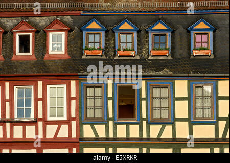 Historique Les façades, maisons à colombages, centre historique, Gelnhausen, Hesse, Allemagne Banque D'Images