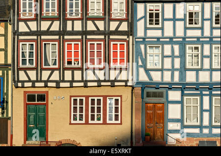 Historique Les façades, maisons à colombages, centre historique, Gelnhausen, Hesse, Allemagne Banque D'Images