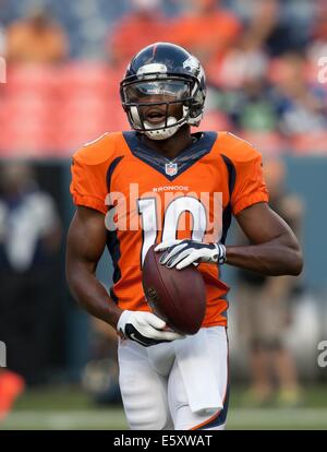 Denver, Colorado, USA. 7th Aug, 2021. Denver Broncos TE NOAH FANT catches a  pass during Training Camp at UC Health Training Center in Dove Valley Sat.  morning. (Credit Image: © Hector Acevedo/ZUMA