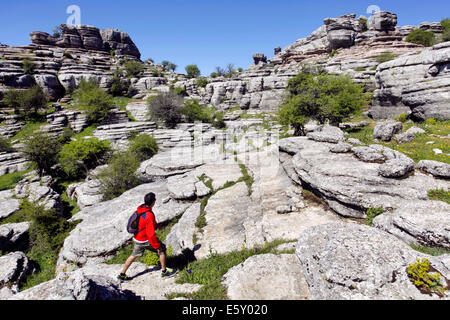 El Torcal de Antequera Réserve Naturelle, Antequera, Andalousie, Espagne Banque D'Images