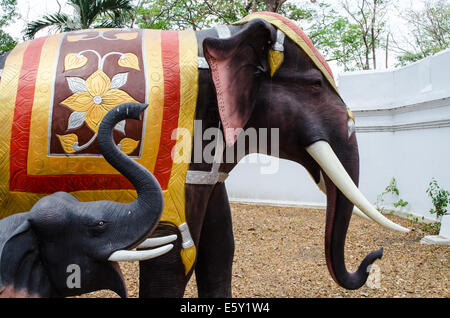 Belle sculpture d'éléphant en Thaïlande Banque D'Images