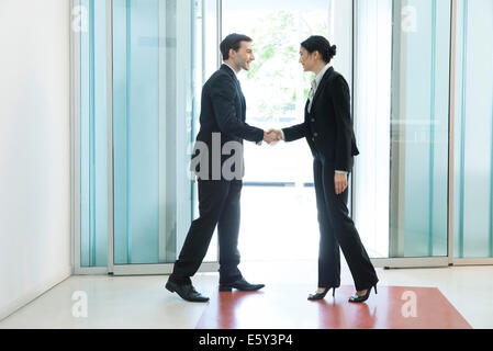 Des collègues de shaking hands Banque D'Images