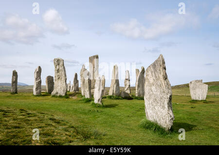 Menhirs néolithiques dans le cercle de pierre de Callanish 4500 BC. Isle Of Lewis Calanais Western Isles Hébrides extérieures en Écosse Banque D'Images