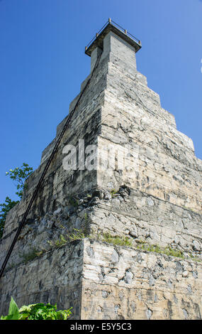 Phare de l'archipel Tuamotu Fakarava Polynésie Française Banque D'Images