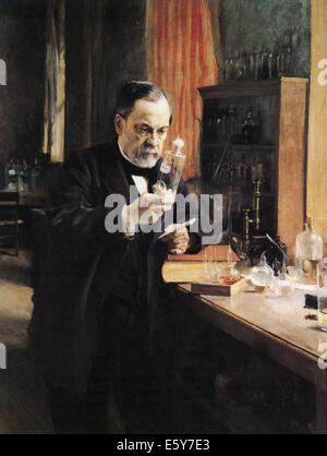 LOUIS PASTEUR (1822-1895) chimiste et microbiologiste français peint par Albert Edelfeldt en 1885 Banque D'Images